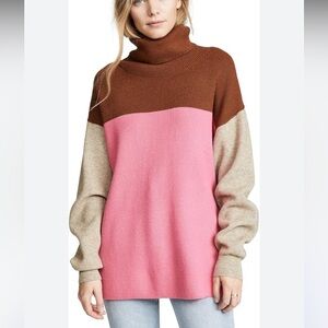 Free People Colorblock Turtleneck Sweater